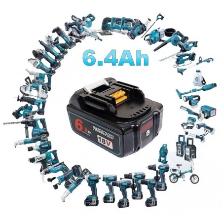 Акумуляторна батарея Makita 6.4 Ah lxt BL1864b, 1860, на елементах Samsung INR 1860